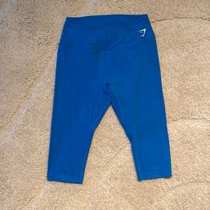 Blue, Size L, Gymshark training cropped leggings.